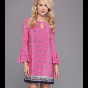 $198 Silk Juicy Couture Pink Paisley Print Dress 4